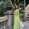 Áo dài xanh chuối thêu